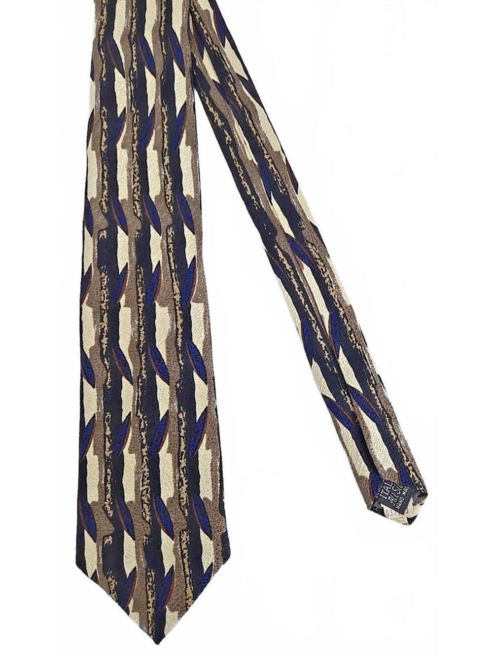 Danielli Milano Silk Neutral Colored Neck Tie Elegant Vintage Made In Italy NWT